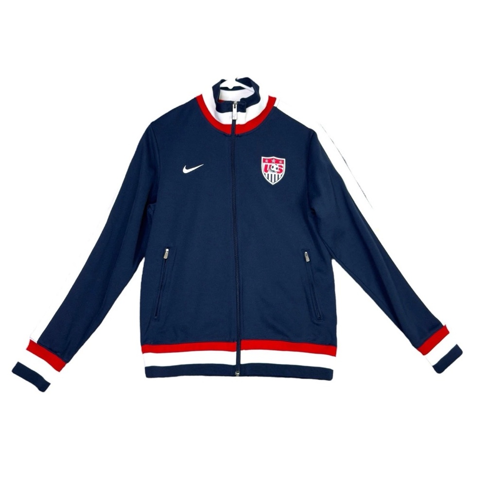 Nike Full Zip USMNT N98 Anthem Jacket Mens Size Medium Navy Blue USA Soccer